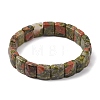Natural Unakite Beaded Stretch Bracelets for Unisex G-K303-02H-4