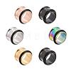 12Pcs 6 Colors 316 Surgical Stainless Steel Screw Ear Gauges Flesh Tunnels Plugs STAS-YW0001-16B-5