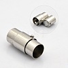 Tarnish Resistant Column 304 Stainless Steel Locking Tube Magnetic Clasps STAS-N014-25-4mm-2