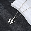 201 Stainless Steel Crystal Rhinestone Initial Pendant Necklaces FS-WG28760-25-1