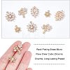 16pcs 4 Style Rack Plating Brass Micro Pave Clear Cubic Zirconia Charms ZIRC-NB0001-85-4