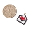 Beaded Heart Envelope Charms PALLOY-MZ01092-02-2
