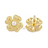 Flower Brass Stud Earrings EJEW-Q391-24G-3