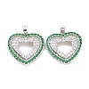 Brass Micro Pave Cubic Zirconia Pendants KK-B070-01P-2