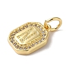 Real 18K Gold Plated Brass Micro Pave Clear Cubic Zirconia Pendants KK-L216-002G-N-2