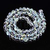 Electroplate Transparent Glass Beads Strands EGLA-N002-15-B03-3