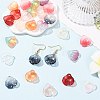 100Pcs 10 Colors Transparent Glass Petal Pendants GLAA-FS0002-71-4