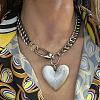 Alloy Heart Big Pendant Necklaces for Women WG8F3EF-01-1