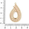 Brass Micro Pave Cubic Zirconia with Glass Pendants KK-Q026-18G-3