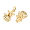 Brass Micro Pave Clear Cubic Zirconia Charms KK-Q085-02H-G-2