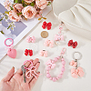 11Pcs Acrylic & Alloy & Plastic Pearl Keychains SJEW-WR00005-3