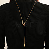 Adjustable Zinc Alloy Lariat Y Necklaces with Teardrop Tassel for Women WGBC33C-03-1