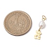Natural Cultured Freshwater Pearl Rice with 304 Stainless Steel Pendants PALLOY-JF04791-2