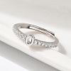 S925 Sterling Silver Adjustable Letter Rings for Women RJEW-M068-01P-O-5