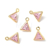 Brass Micro Pave Cubic Zirconia Triangle Charms KK-Z136-29G-02-1