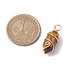 Natural Mixed Stone Copper Wire Wrapped Pointed Pendants PALLOY-JF02677-01-3