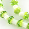 Mushroom Handmade Lampwork Beads Strands X-LAMP-R116-09-2