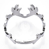 Non-Tarnish 304 Stainless Steel Deer Antler Adjustable Ring for Women RJEW-T027-06P-4