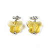 Faceted Transparent Glass Charms GLAA-T024-06L-2