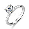 Rhodium Plated 925 Sterling Silver Moissanite Finger Rings WG6D295-45-4