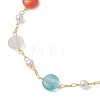 Colorful Cat Eye & Plastic Pearl Beaded Link Bracelets for Women BJEW-JB12971-3