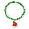 Christmas 304 Stainless Steel Enamel Charm Bracelets LB4238-2-1
