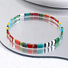 Boho Rainbow Glass Tile Tube Beaded Stretch Bracelets for Women MR7920-2
