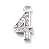 Brass Micro Pave Clear Cubic Zirconia Pendants ZIRC-I067-02E-1