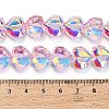 Electroplate Transparent Glass Beads Strands EGLA-B012-AB09-4