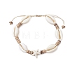 Ocean Theme Adjustable Cowrie Shell & Coconut Braided Bead Bracelets BJEW-JB11461-01-2