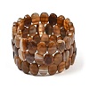 Dyed & Heated Natural Agate Oval Beaded Stretch Bracelet G-E010-01-34-1