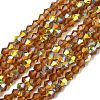 Electroplate Transparent Glass Beads Strands EGLA-K015-18U-1