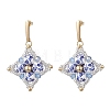 Handmade Flower Printed Porcelain Ceramic Dangle Earrings EJEW-MZ00694-2