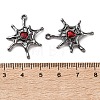 Alloy & Ruby Rhinestone Pendants FIND-G118-07B-01-3