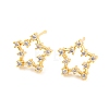 Rack Plating Brass Cubic Zirconia Star Stud Earrings EJEW-K245-46G-1