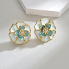 304 Stainless Steel Enamel Stud Earrings EJEW-M095-08G-4