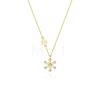925 Sterling Silver Micro Pave Clear Cubic Zirconia Christmas Snowflake Pendant Necklaces for Women FS-WG10658-01-1