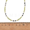 Natural Peridot Faceted Round Beaded Necklaces NJEW-JN06430-01-4