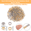 800Pcs 2 Colors 304 Stainless Steel Spacer Beads STAS-BBC0009-75C-2