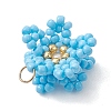 Glass Seed Beaded Pendants PALLOY-MZ01246-03-4