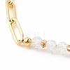 Cubic Zirconia Beaded Bracelet with Brass Paperclip Chains BJEW-JB08045-02-6