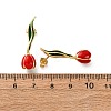 Brass Enamel Stud Earrings EJEW-F390-02G-01-5