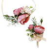 2Pcs 2 Style Silk Imitation Rose Corsage Boutonniere AJEW-CP0001-60-1