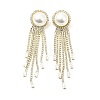 Crystal Rhinestone Dangle Stud Earrings with Imitation Pearl EJEW-C037-02F-LG-1