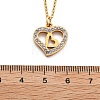 304 Stainless Steel Crystal Rhinestone Heart Pendant Cable Chain Necklaces for Women NJEW-Z056-01C-G-5