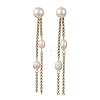 Shell Pearl and Natural Cultured Freshwater Pearl Stud Earrings EJEW-JE07396-3