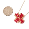 Glass Beaded Clover Pendant Necklaces NJEW-MZ00067-01-3