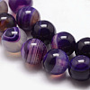 Natural Striped Agate/Banded Agate Bead Strands X-G-K166-13-8mm-04-3