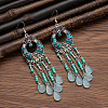 Tibetan Style Alloy Resin Dangle Earrings FS-WG46048-04-1