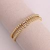 Brass Micro Pave Clear Cubic Zirconia Beads Double Strands Stretch Bracelets for Women FS-WGC7159-08-1